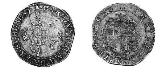 Charles I, type 3a1, Halfcrown, m.m. bell, king on horseback left, no caparisons on horse, scarf flies from waist, rev. oval garnished shield (N.2209; S.2771), very fine