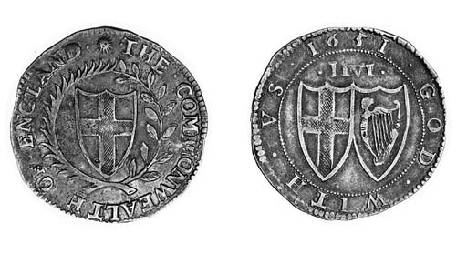 Commonwealth, Halfcrown, 1651, m.m. sun (ESC.426 (R2); N.2722; S.3215), small dent on obverse shield, otherwise very fine, very rare