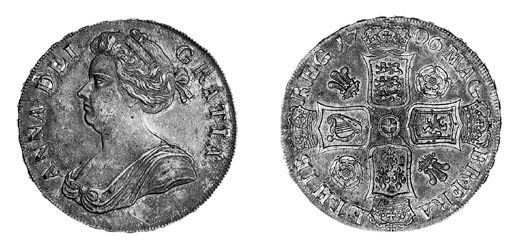 Anne, Crown, 1706, similar to preceding coin, rev. roses and plumes in angles, edge, inscribed and dated QVINTO (ESC 101; S.3578), toned, good very fine and rare