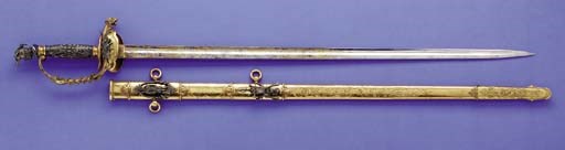 A FINE CASED ELABORATE HISTORIC PRESENTATION OFFICER'S SWORD