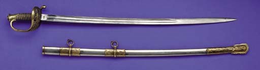 AN HISTORIC CIVIL WAR PRESENTATION MODEL 1850 STAFF AND FIELD OFFICER'S SWORD