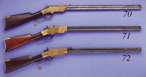 A .44 RF HENRY FIRST MODEL 1860 RIFLE, SERIAL NO. 619 FOR 1862