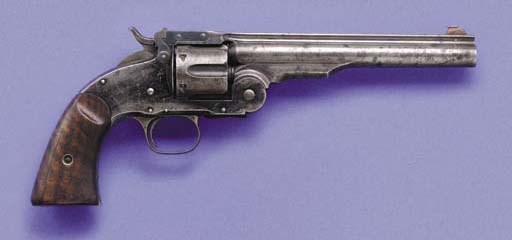 A RARE US .45 SMITH & WESSON SCHOFIELD FIRST MODEL REVOLVER, SERIAL NO. 340 FOR 1875