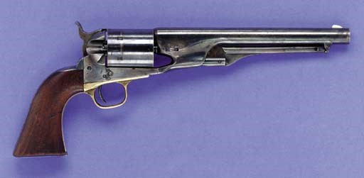 A RARE .44 RF COLT MODEL 1860 "LONG CYLINDER" CONVERSION REVOLVER, SERIAL NO. 131777, CIRCA 1870