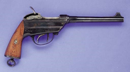A SCARCE WERDER FALLING BLOCK MILITARY PISTOL, SERIAL NO. 3282 FOR 1868