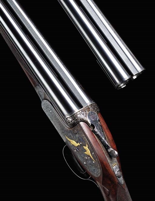 A GOLD INLAID 16 BORE (2¾IN.) SINGLE TRIGGER SELF-OPENING SIDELOCK EJECTOR GUN BY J. PURDEY & SONS, NO. 26226