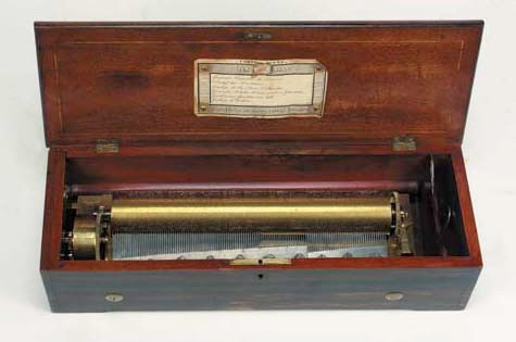 A forte piano key-wind musical box