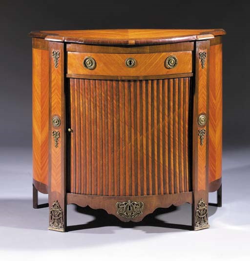 A Dutch satinwood and amaranth "klapbuffet"