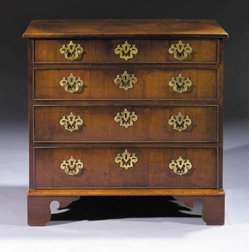 A Dutch mahogany chest of drawers