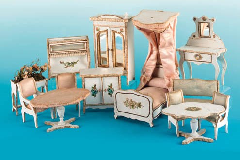 A set of white painted bedroom furniture for the French market