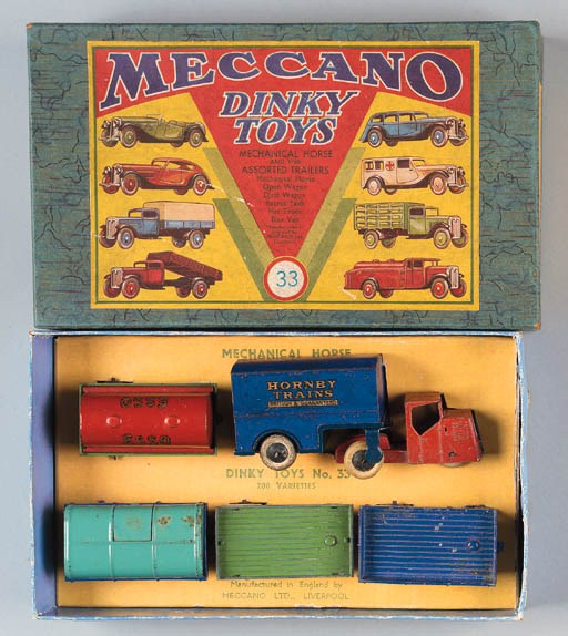 Dinky Pre-War Set 33 Mechanical Horse and Assorted Trailers
