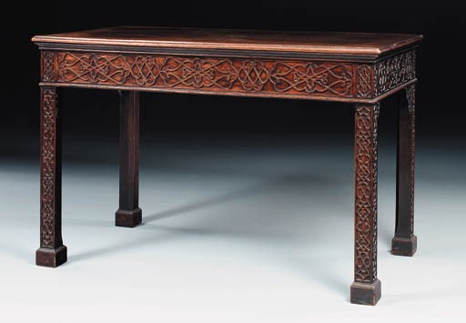 A GEORGE II MAHOGANY SIDE TABLE