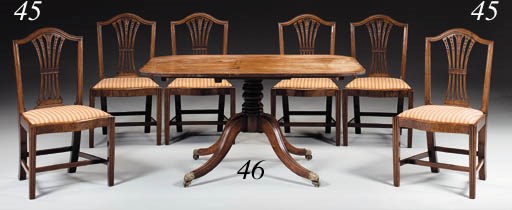 A SET OF SIX GEORGE III MAHOGANY SIDE CHAIRS