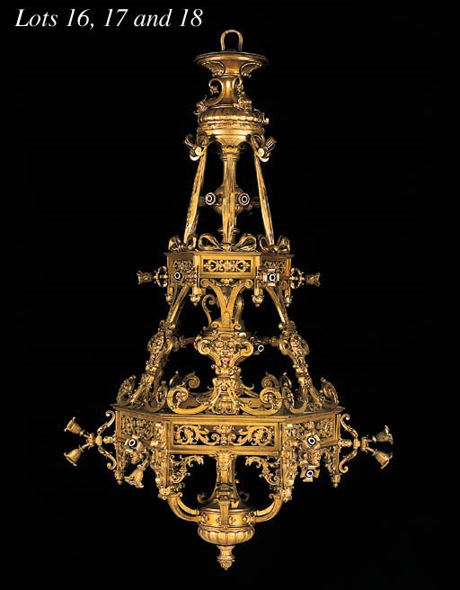 A French gilt-bronze twenty-four-light chandelier