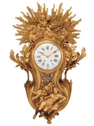 A French gilt-bronze cartel clock