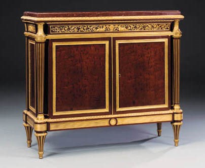 A Napoleon III ormolu-mounted mahogany side cabinet