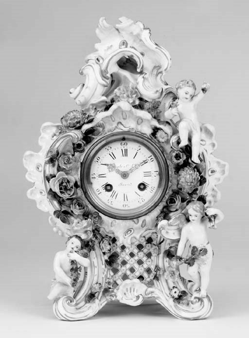 A French porcelain striking mantel clock, last quarter 19th century