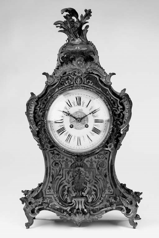 A French cut-brass inlaid mock red tortoiseshell striking mantel clock, late 19th century