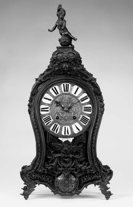 A Louis XV boulle tortoiseshell and bronze mounted striking bracket clock, mid 18th century