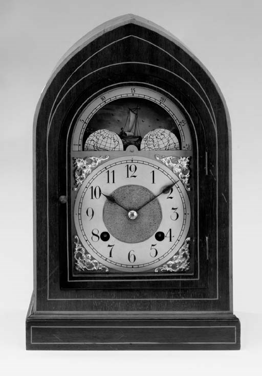 A mahogany chiming mantel clock, second half 20th century