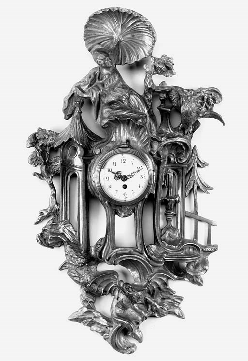 A French gilt-brass small wall timepiece, early 20th century