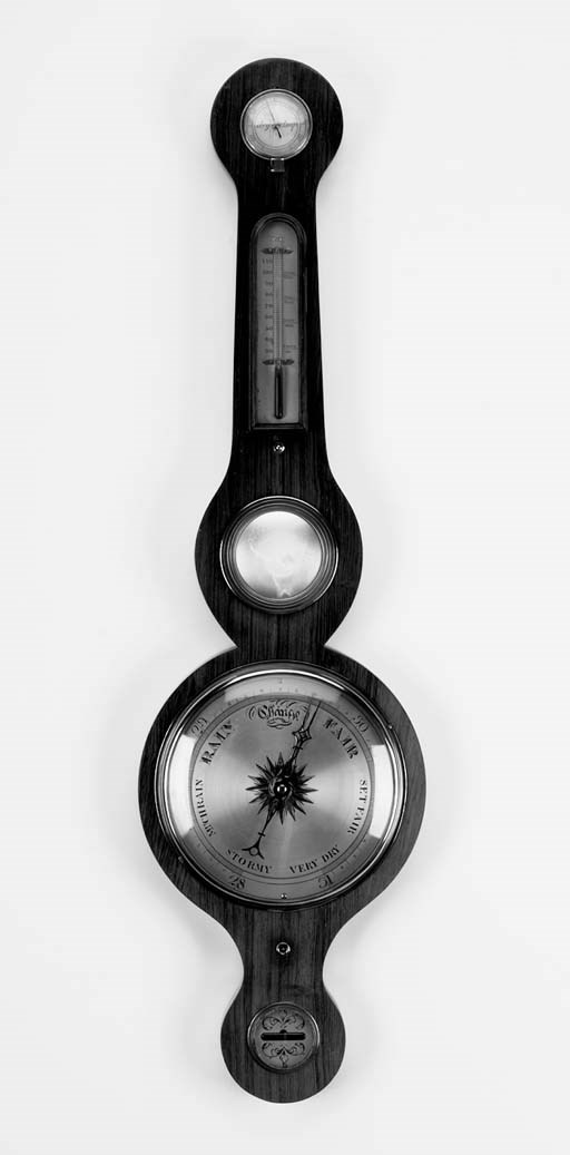 A Victorian rosewood wheel barometer, late 19th century