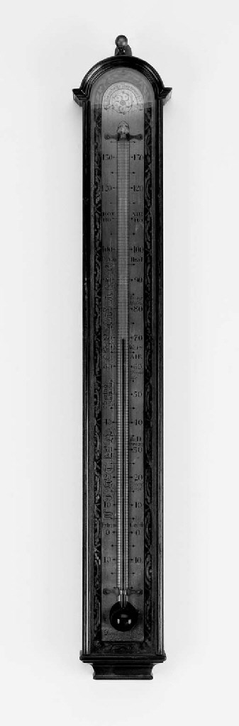 A mahogany wall thermometer, 20th century