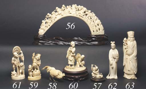 A Japanese ivory okimono