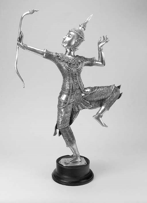 A large Thai silver figure of Rama