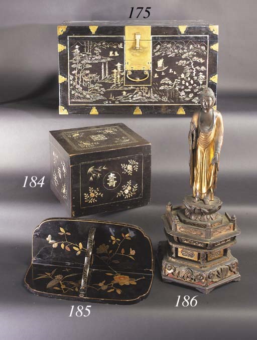 A Japanese gilt wood and lacquer figure of a Buddha