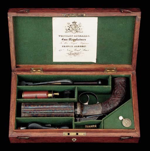 A Very Fine Cased 25-Bore Five-Shot Percussion Pepperbox Revolver