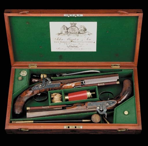 A Very Fine Cased Pair Of 32-Bore Percussion Duelling Pistols
