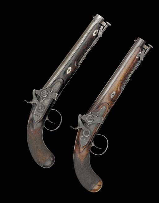 A Very Rare Pair Of 16-Bore Forsyth Patent Roller Primer Pistols