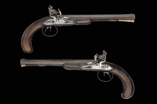 A Pair Of 26-Bore D.B. Flintlock Pistols