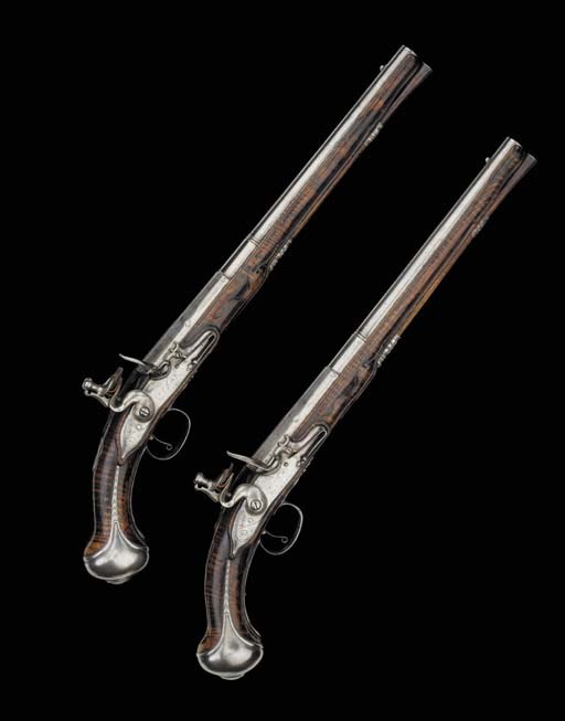 A Fine Pair Of 18-Bore Flintlock Holster Pistols