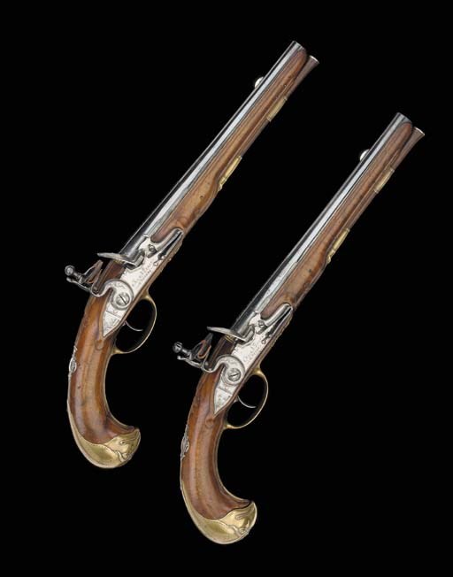 A Fine Pair Of 25-Bore French Flintlock Holster Pistols