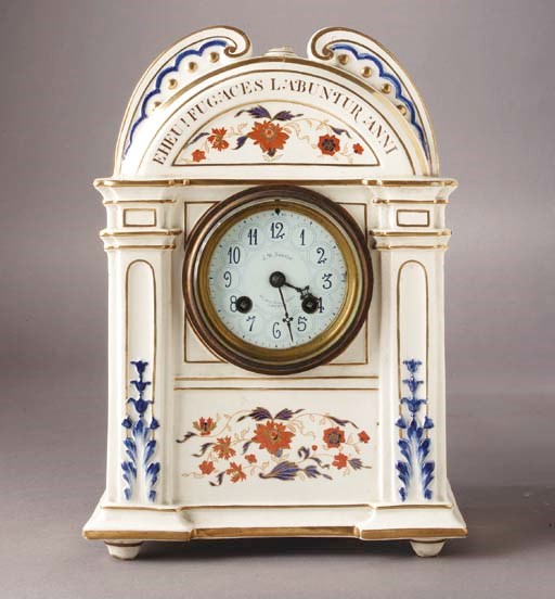 A J W Benson ceramic mantle clock