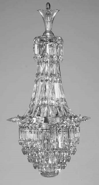 A moulded glass chandelier, second quarter 20th century