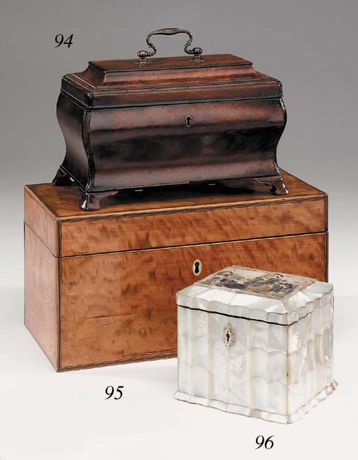 A large George III satinwood tea caddy, late 18th or early 19th century