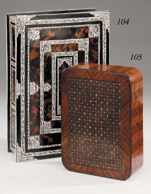An Anglo-Indian bone and tortoiseshell veneered teak stationery box, late 19th or early 20th century