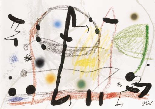 ALBERTI, Rafael. Maravillas con Variaciones acrosticas en el jardin de Miró. Barcelone: Ediciones poligrafa, 1975. In-folio (505x360mm). En feuilles sous chemise et emboîtage illustré de l'éditeur.