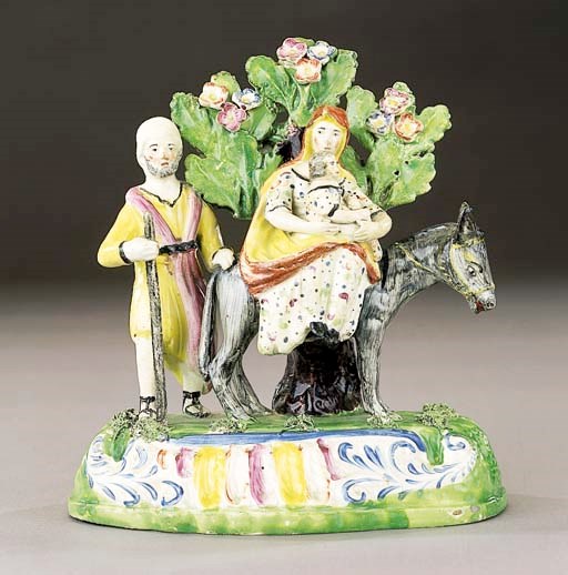 A pearlware 'Flight to Egypt' group