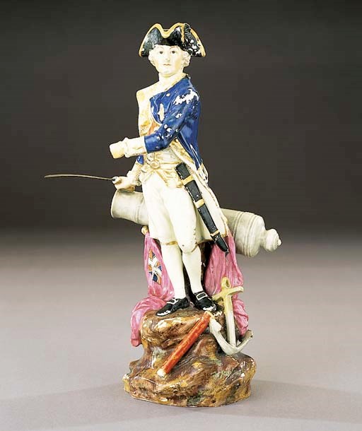 A pearlware figure of Admiral Lord Rodney