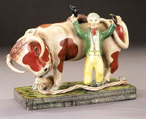 A pearlware bull-baiting group