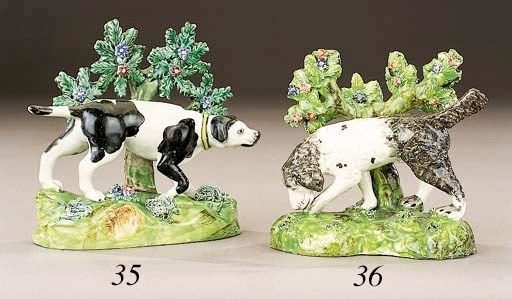 A pearlware model of a hound