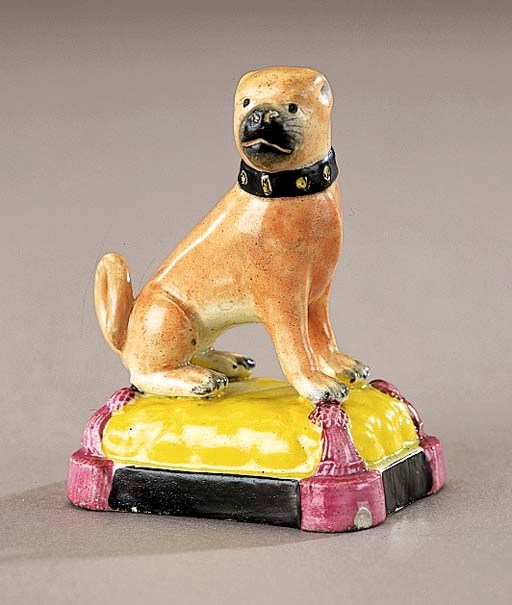 A pearlware model of a pug