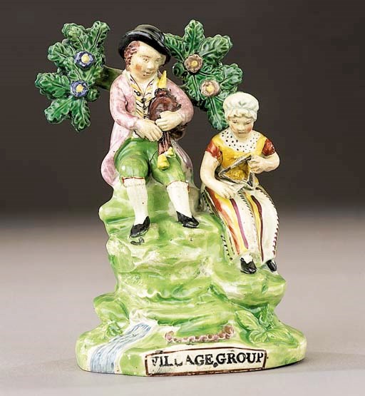 A pearlware 'Village Group'