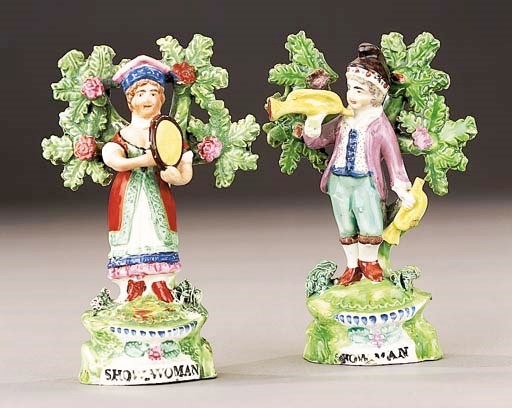 Two Ralph Salt figures of Showman and Showwoman