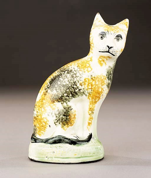 A pearlware model of a cat