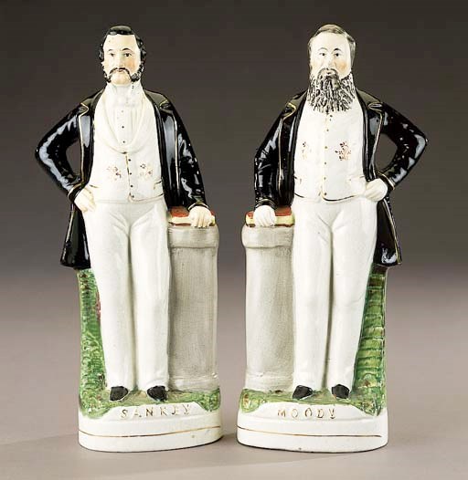 A pair of figures of Moody and Sankey